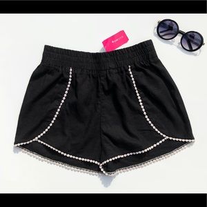 Ladies Little Black Linen Shorts